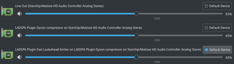 Audio Volume Settings